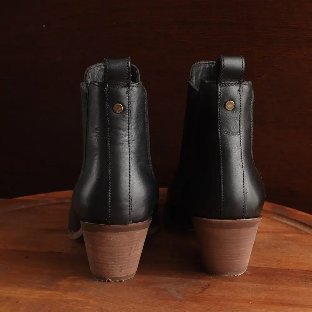 Patina‎ Western Boots WMS SZ 8 BLK Dakota Portland Leather Goods Coastal Cowgirl